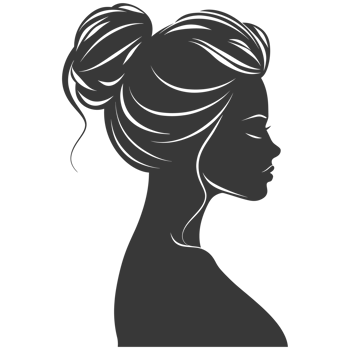 AI generated Silhouette women head thick black color only png