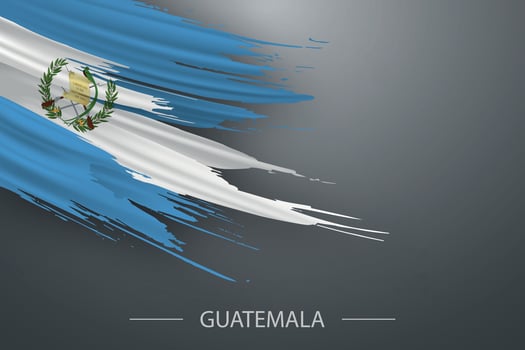 3d grunge brush stroke flag of Guatemala vector
