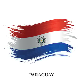 Grunge flag of Paraguay, brush stroke vector