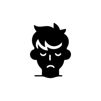 Silhouette of Very sad man alone on white background, Depressed young man vector