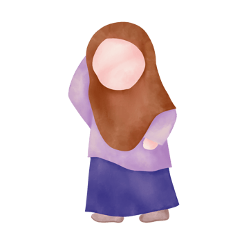 Young girl muslim is raising hand png