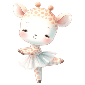 AI generated Cute Giraffe Ballerina Cartoon Illustration. png
