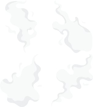 Cartoon Smoke Cloud in Abstract Design Style. Isolated on White Background, Vector Illustration.