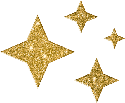Chic Gold Star Glitter Ensemble png