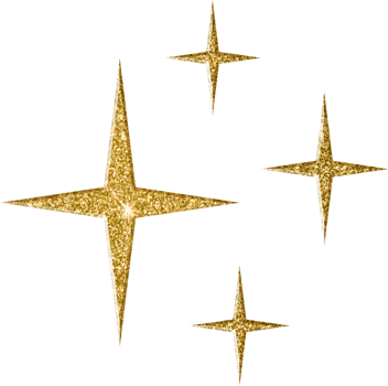 Shining Gold Glitter Star Cluster png