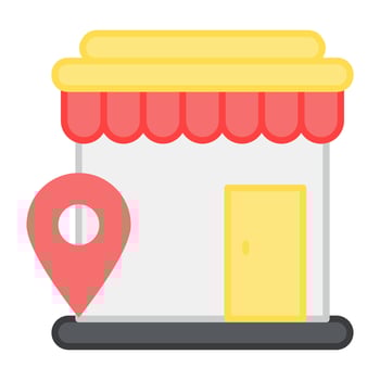 An icon design of shop location vector