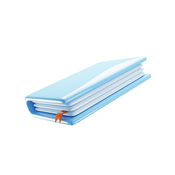 Cartoon book icon with blue color. Education icon concept. 3d rendering illustration png