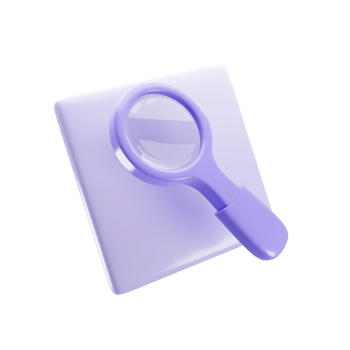 Magnifying glass icon with cartoon style. Zoom button symbol concept. 3d rendering illustration png