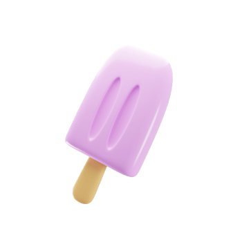 3d rendering ice cream icon with cartoon style. 3d illustration png