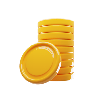 3d rendering coin stacks icon. Money growth icon concept. 3d illustration png