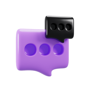 3d rendering purple and black bubble speech icon png