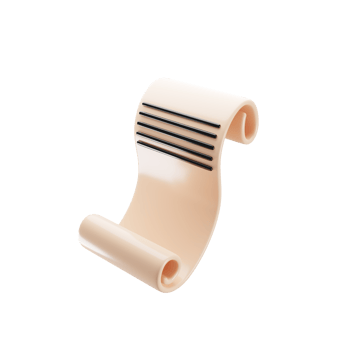 Cartoon paper scroll icon on 3d rendering. 3d illustration png