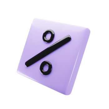 Percent button icon on 3d rendering. Shopping discount concept. 3d illustration png