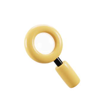 3d rendering search icon concept with cartoon style magnifying glass. 3d illustration png