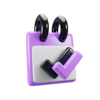 3d rendering cartoon style notepad icon with checklist sign png
