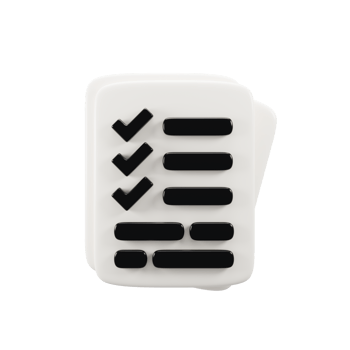 3d rendering document sheet icon with checklist sign png