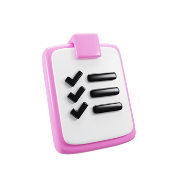 3d rendering cartoon style clipboard icon png