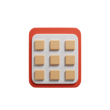 Minimal calendar icon on 3d rendering. 3d render business icon. 3d illustration png