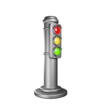 3d render traffic light icon with cartoon style png