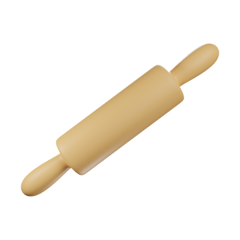 3d illustration of roll pin kitchen tool icon on 3d rendering. 3d render icon png