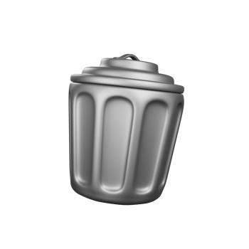 3d render trash can icon with cartoon style png