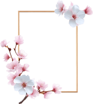 AI generated Watercolor painting of Cherry blossom Floral frame. png
