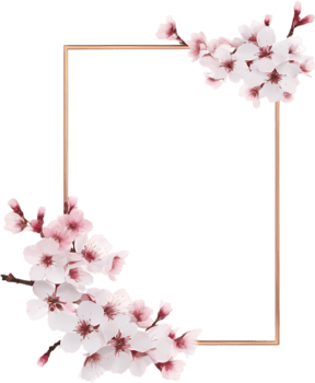 AI generated Watercolor painting of Cherry blossom Floral frame. png