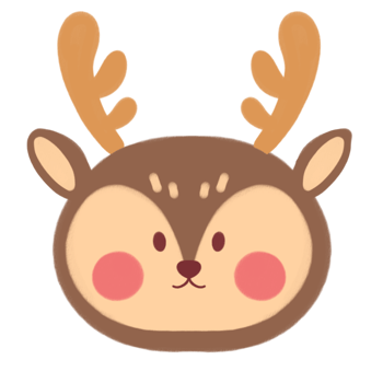 a cartoon deer head with horns png