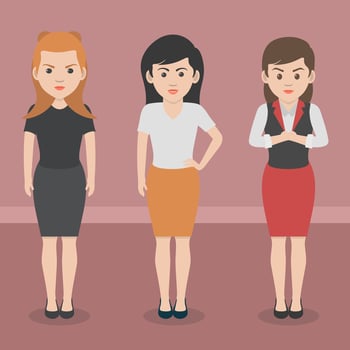 Group of businesswomen. illustration in flat style. vector