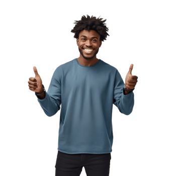 AI generated Portrait of young man pointing with surprised expression attractive cheerful amazed, isolated on white background png
