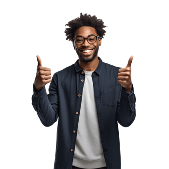 AI generated Portrait of young man pointing with surprised expression attractive cheerful amazed, isolated on white background png