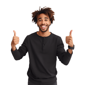 AI generated Portrait of young man pointing with surprised expression attractive cheerful amazed, isolated on white background png