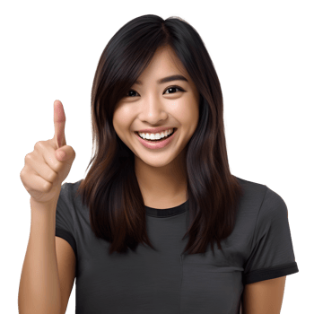 AI generated Portrait of asian young woman happy smiling png