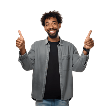 AI generated Portrait of young man pointing with surprised expression attractive cheerful amazed, isolated on white background png