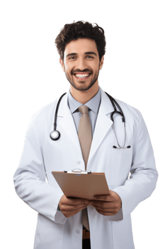 AI generated Portrait of young doctor man happy smiling png