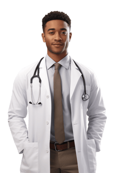 AI generated Portrait of young doctor man happy smiling png