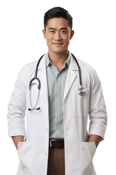 AI generated Portrait of young doctor man happy smiling png