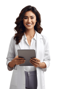 AI generated Portrait of docto young woman happy smiling png