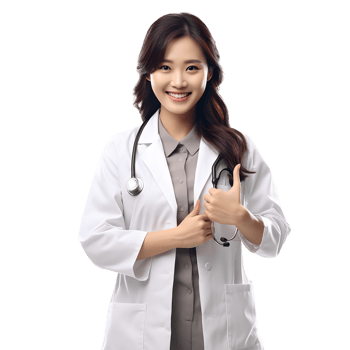 AI generated Portrait of docto young woman happy smiling png