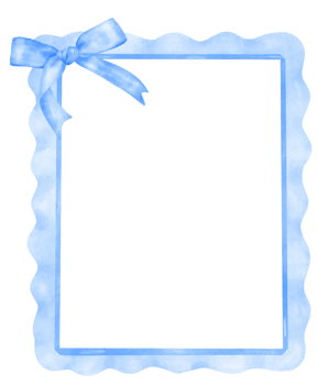 Blue Coquette frame rectangle shape aesthetic watercolor png