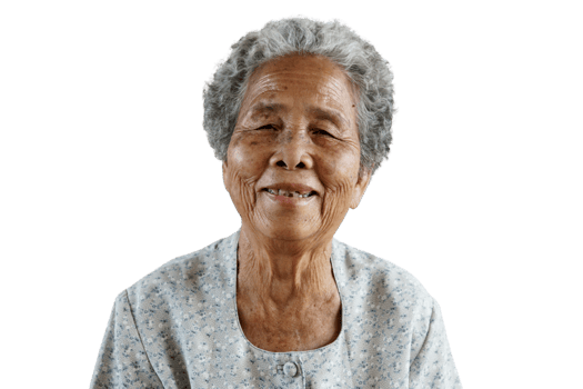 Smilling of happy Asian elderly senior, PNG transparencya