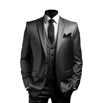 AI generated Elegant Gray Men's Formal Suit Isolated on Transparent Background. Generative Ai png