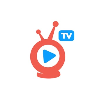 Live TV Television Stream Webcam Play Video Vector Illustration Logo