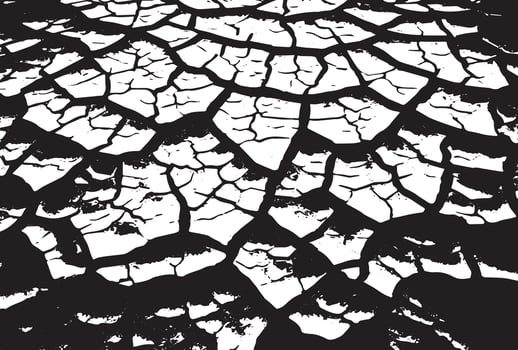 Cracked earth grungy background texture vector
