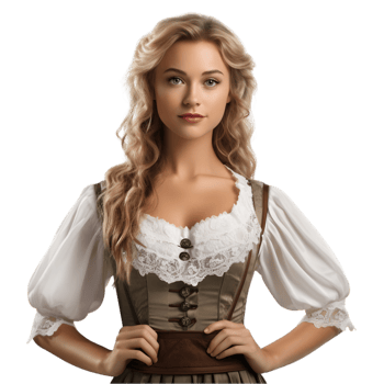 AI generated Portrait of a beautiful girl with curly hair on png background