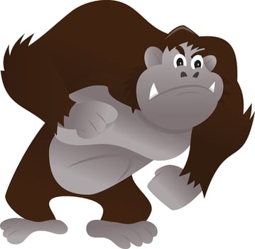Angry Gorilla Cartoon Vector Illustration