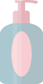 Abstract cosmetic container icon. Cosmetic bottle for body lotion, cleansing gel, foam or liquid soap. Vector illustration