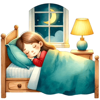 AI generated Watercolor Cute Girl Sleeping Early Clipart AI Generative png