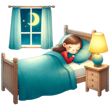 AI generated Watercolor Cute Girl Sleeping Early Clipart AI Generative png