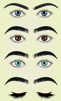 some colorful beautiful eyes vector art
